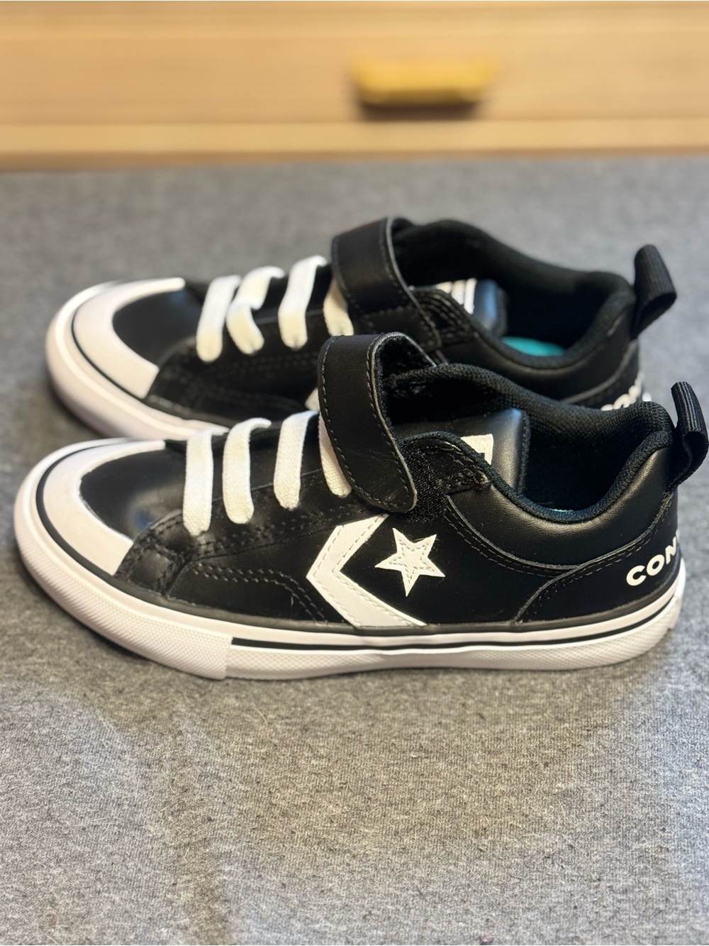 Converse Kids Black & White Low Top Sneakers with Star Logo - Picture 11 of 12